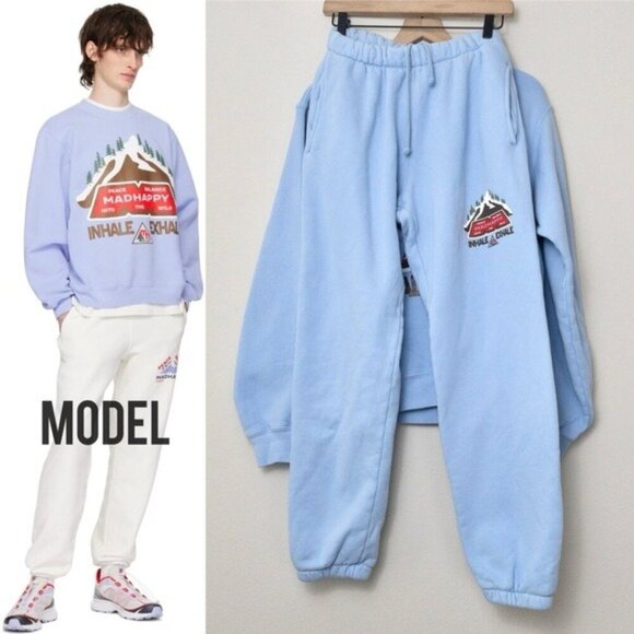 Madhappy Other - NEW [SET] Madhappy Winter Outdoors Crewneck Sweatpants M Bluejay Inhale Exhale